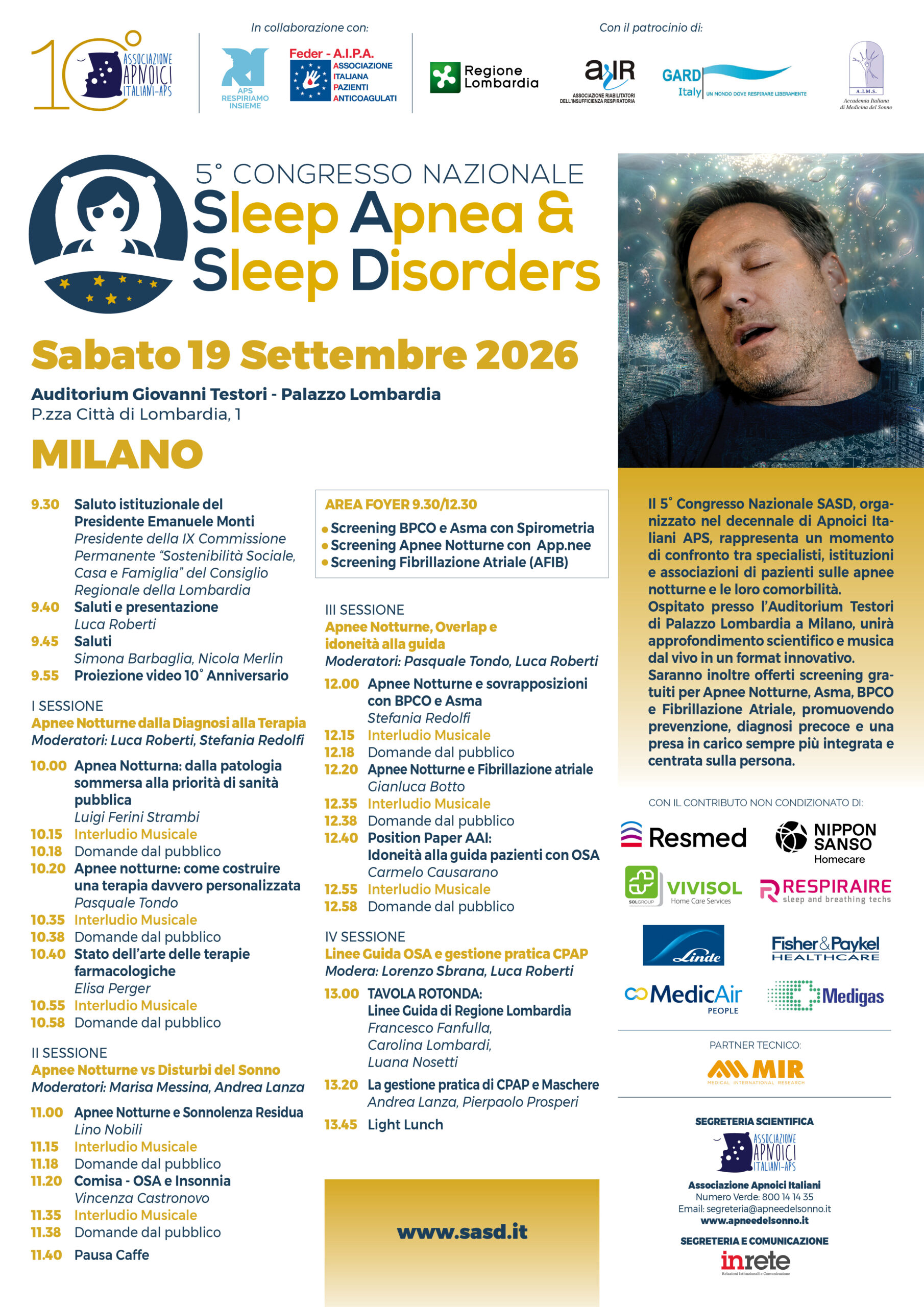 5° Congresso Nazionale SASD – 19 Settembre Milano – 10° anniversario AAI APS