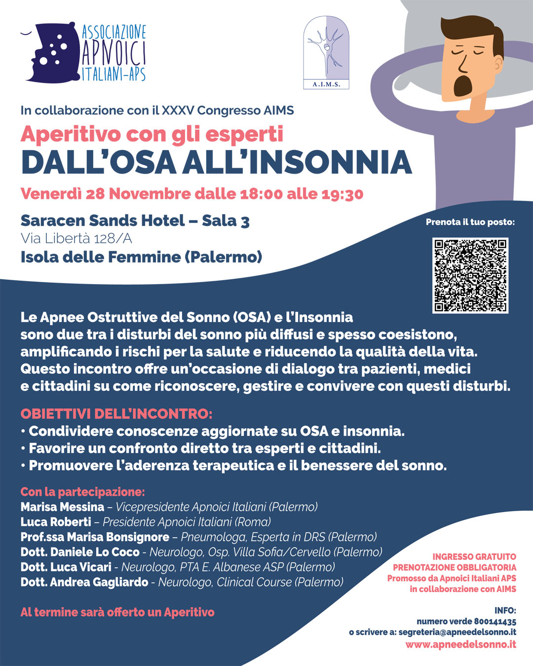 28 Novembre -Aperitivo con gli Esperti: Dall’OSA all’Insonnia – Isola delle Femmine (Palermo)