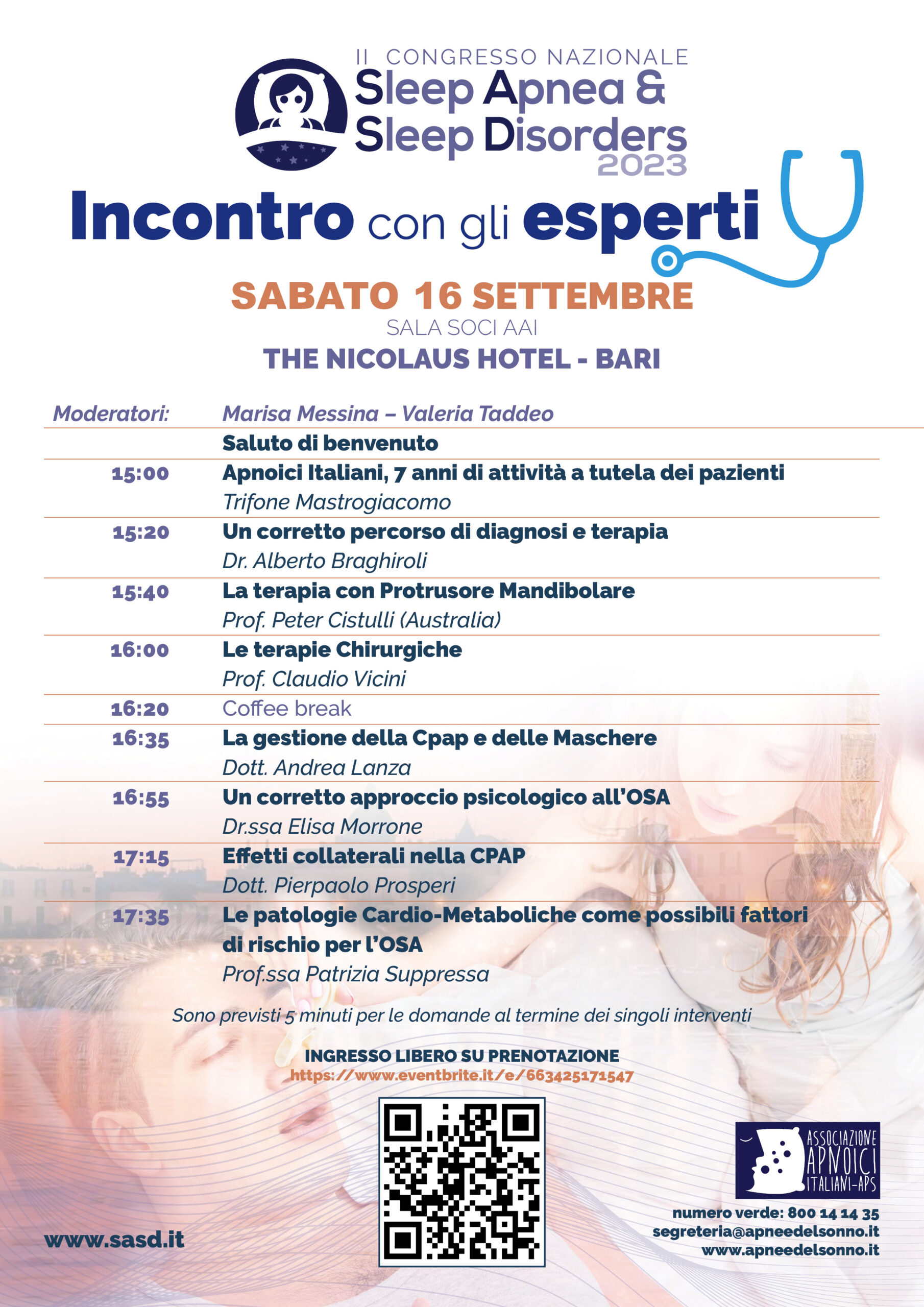 Incontro con gli esperti, Sabato 16 Settembre a Bari